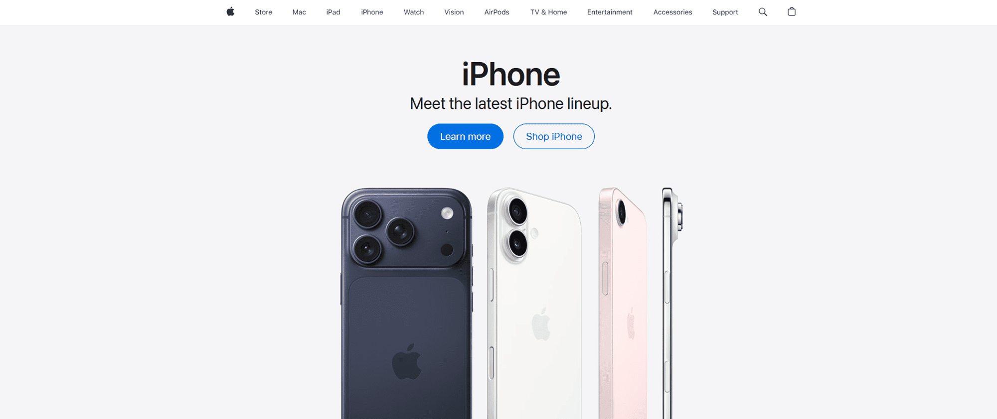 Apple landing page