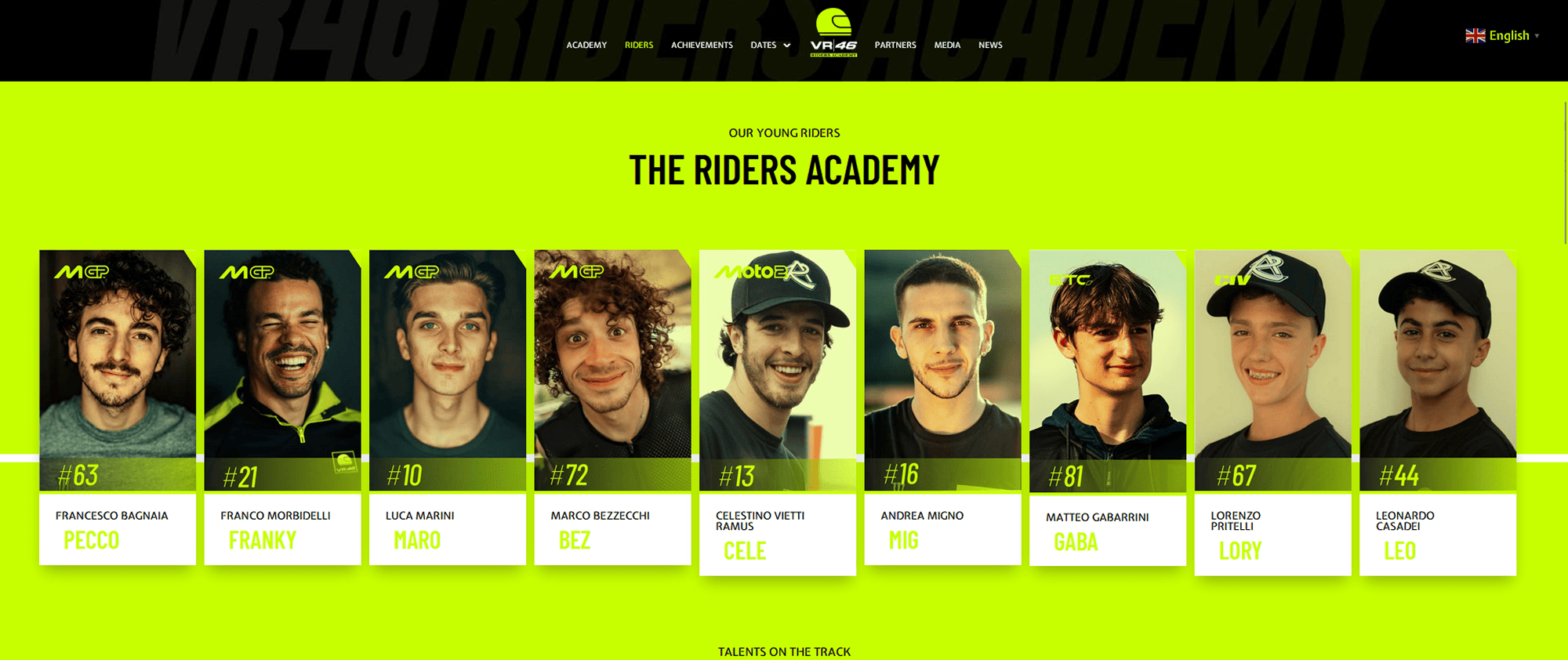 vr46ridersacademy riders page